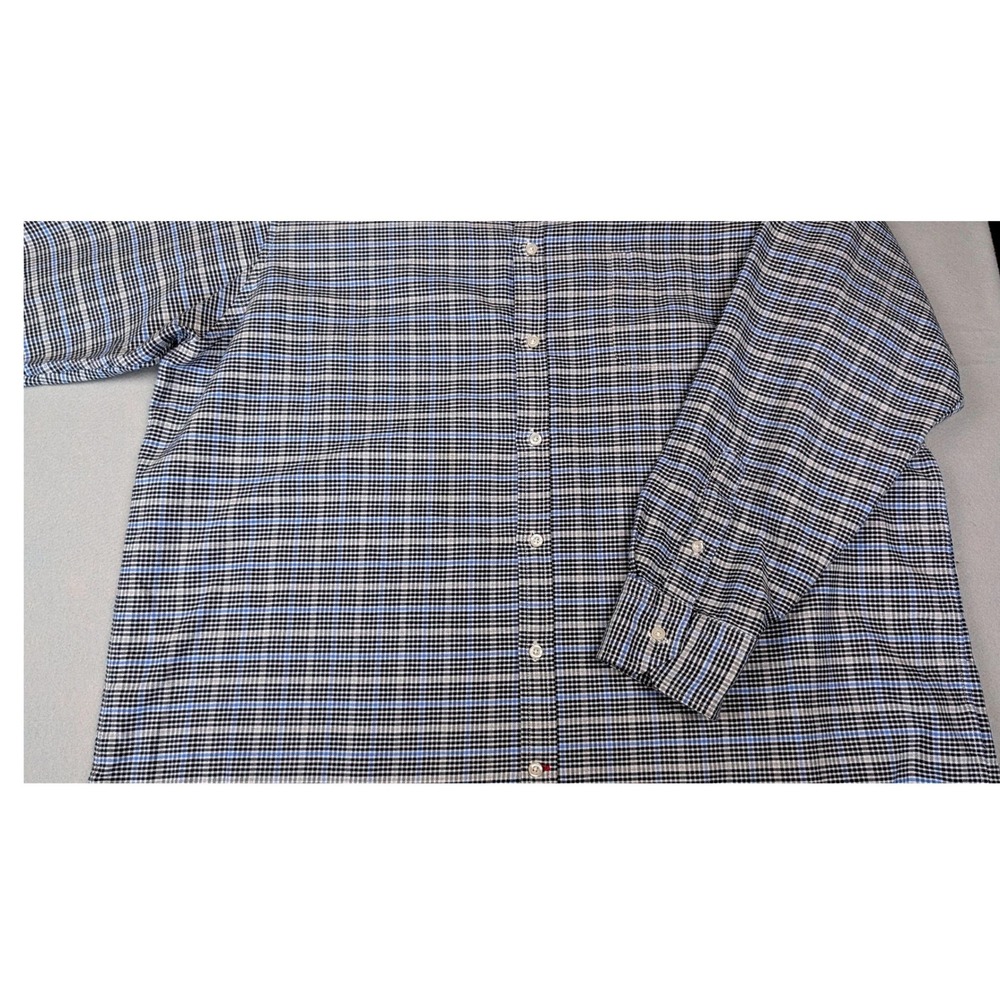 Cremieux Classics Mens 2XB Blue Black Plaid Button Down Shirt Long Sleeve Cotton